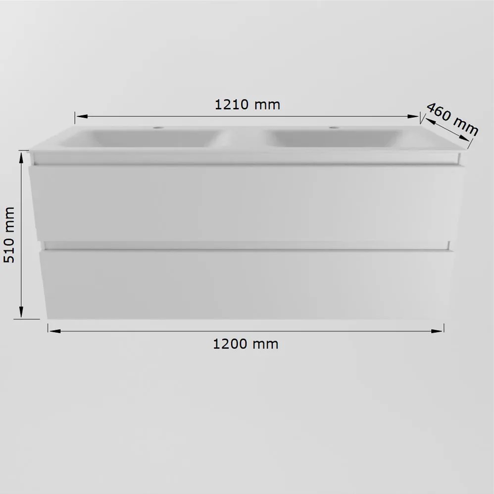 Mondiaz Aivy badmeubel 120cm chai met wastafel solid surface talc dubbel 2 kraangaten en spiegelkast