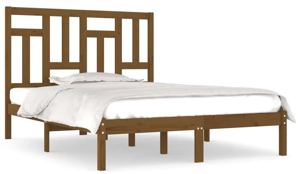 vidaXL Bedframe massief grenenhout honingbruin 120x200 cm