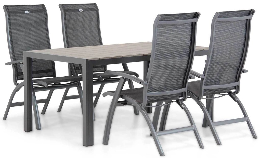 Tuinset 4 personen 155 cm Aluminium/Textileen /Aluminium/textileen Grijs Hartman Summerland/Young