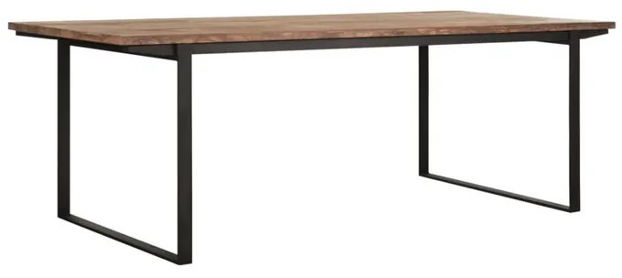 DTP Home Odeon Teakhouten Eettafel Met Zwarte Poot 175 Cm - 175 X 90cm.