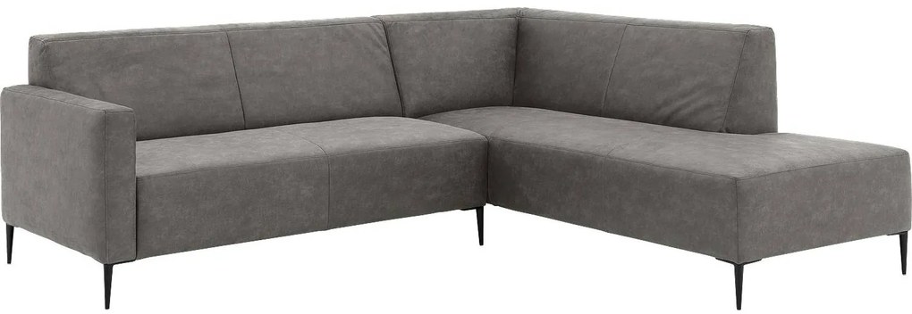 Goossens Key West grijs, micro leer, 2,5-zits, modern design met ligelement rechts