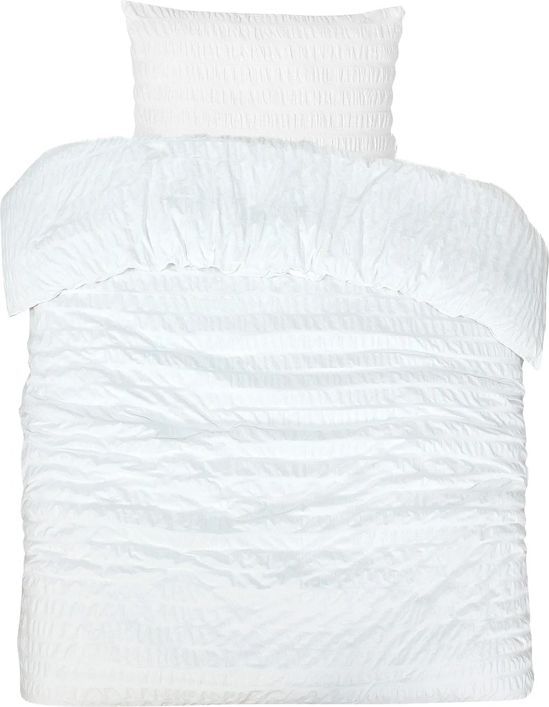 Dekbedovertrek Seersucker Deluxe - 100% katoensatijn - 140x200/220 - wit
