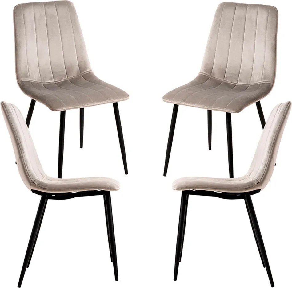 Set 4 Liny Fluwelen Stoelen