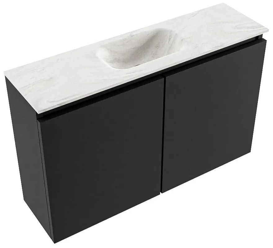 Mondiaz Ture DLux toiletmeubel 80cm urban met wastafel ostra midden met kraangat