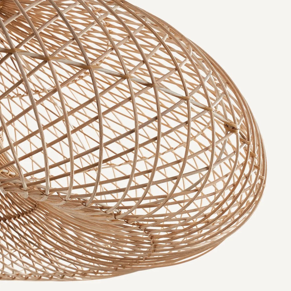 Hanglamp in gevlochten rotan, Titou