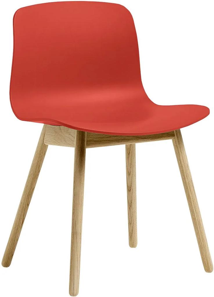 Hay AAC12 stoel met mat gelakt onderstel Warm Red