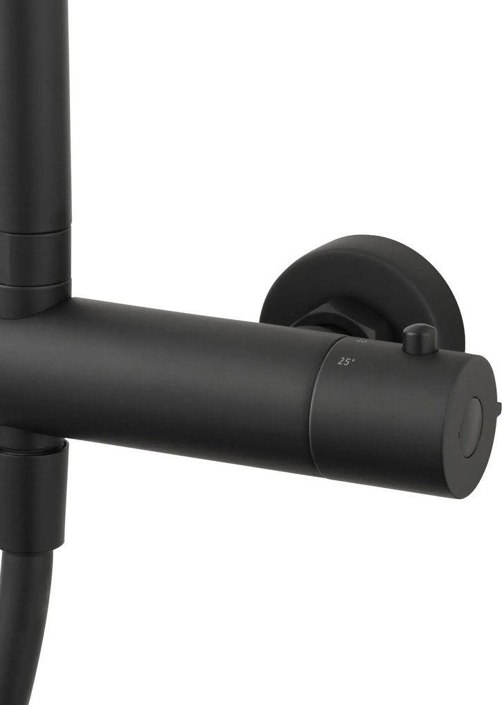Saqu Eurotrend 225 regendoucheset met 4 straalsoorten Ø23cm mat zwart
