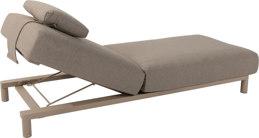 Seasons Madeira Sunbed With Cushion And Head Support Latte Textiel Taupe
