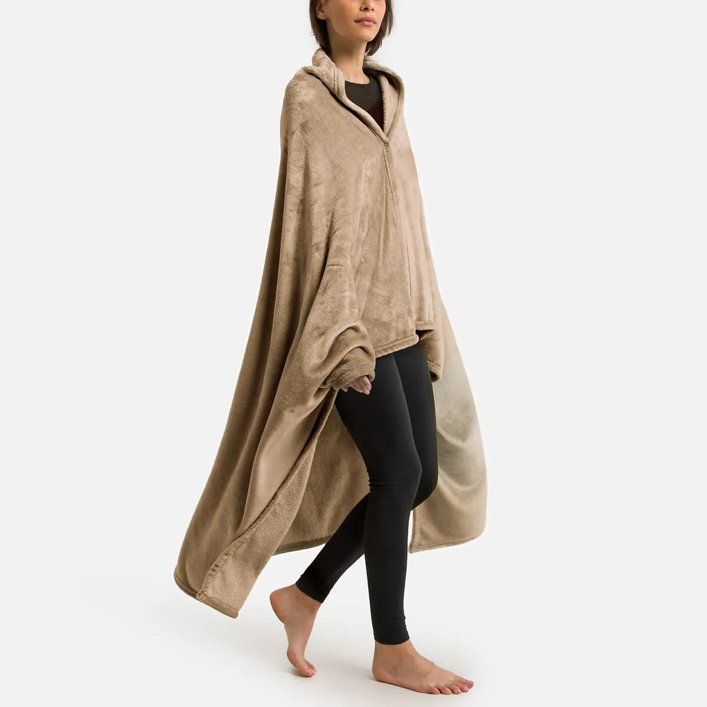 Fleece plaid met mouwen, recycled polyester, Javi