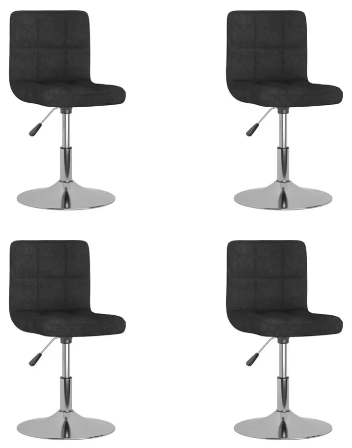 vidaXL Eetkamerstoelen draaibaar 4 st stof zwart