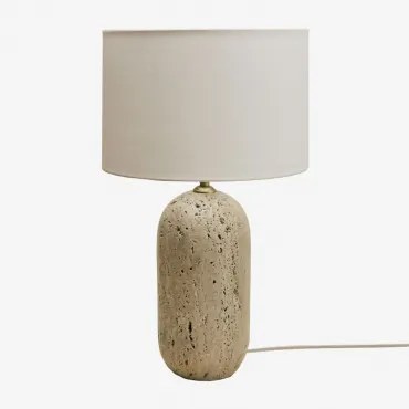 Tafellamp Van Natuurlijk Steen Yalvira Travertijn & Wit Ø30 Cm - ↑20 Cm Glendas - Sklum