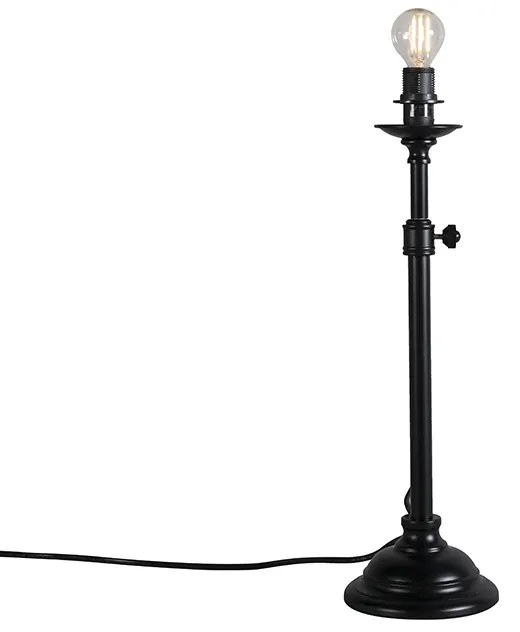 Klassieke tafellamp zwart verstelbaar zonder kap - Accia