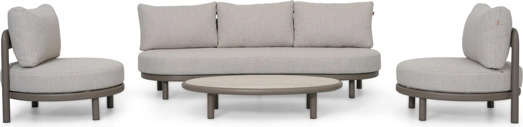 Stoel en Bank Loungeset 5 personen Aluminium Taupe Santika Furniture Santika