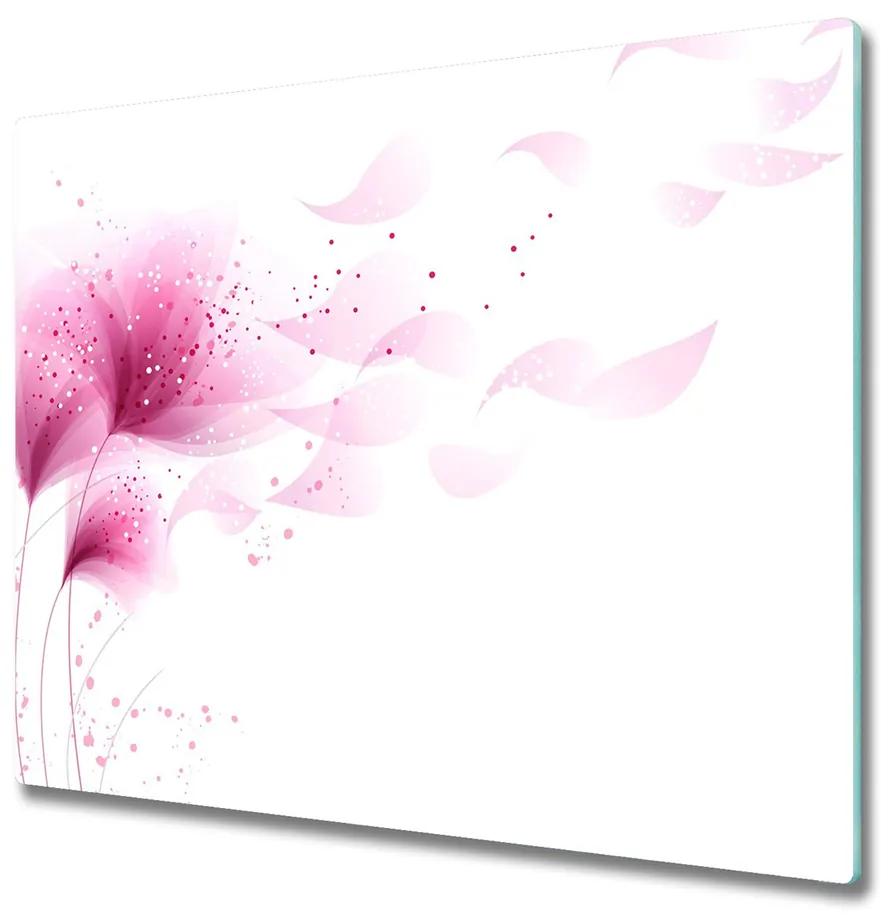snijplank van glas Roze bloem 60x52cm