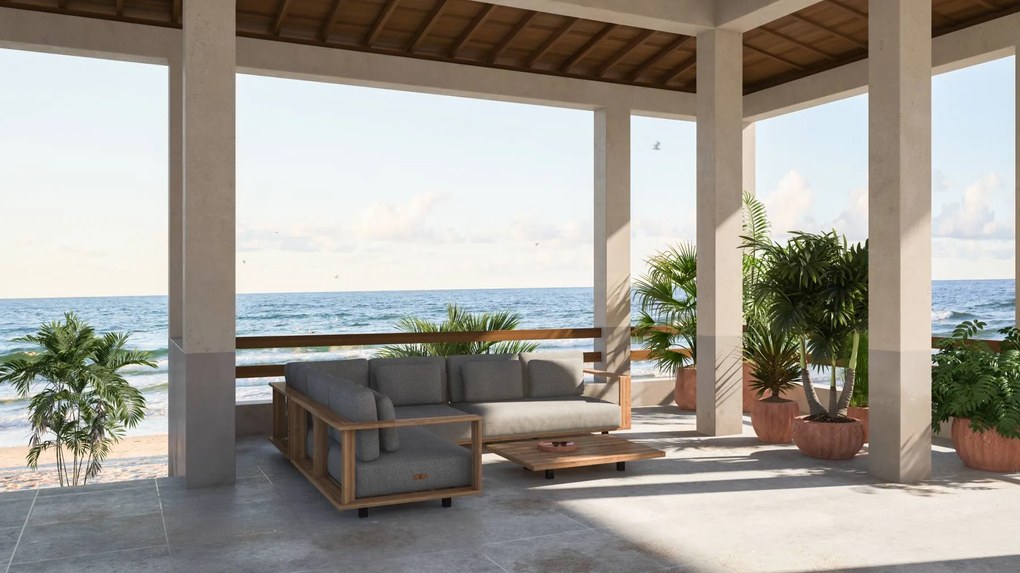 4 Seasons Outdoor Eternity hoekbank teak SALE Loungeset    weerbestendig