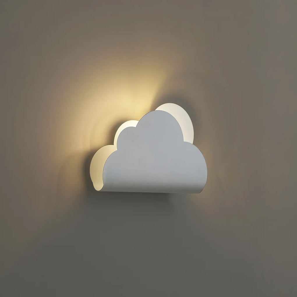 Kinder wandlamp wit wolk met zon - Cloudy