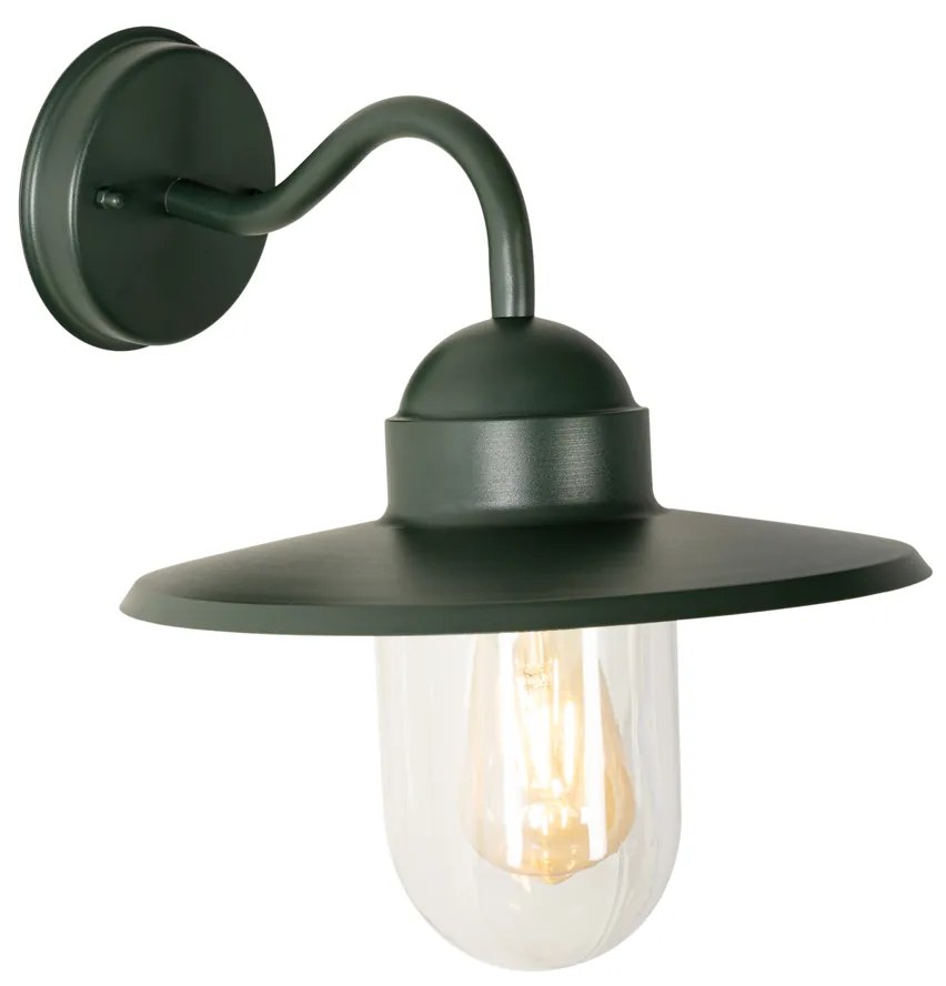 Moderne buiten wandlamp donkergroen IP44 - Kansas Modern E27 IP44 Buitenverlichting rond