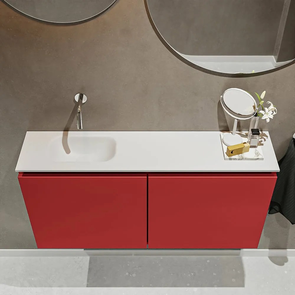 Mondiaz Ture 100cm toiletmeubel fire met wastafel talc links geen kraangat