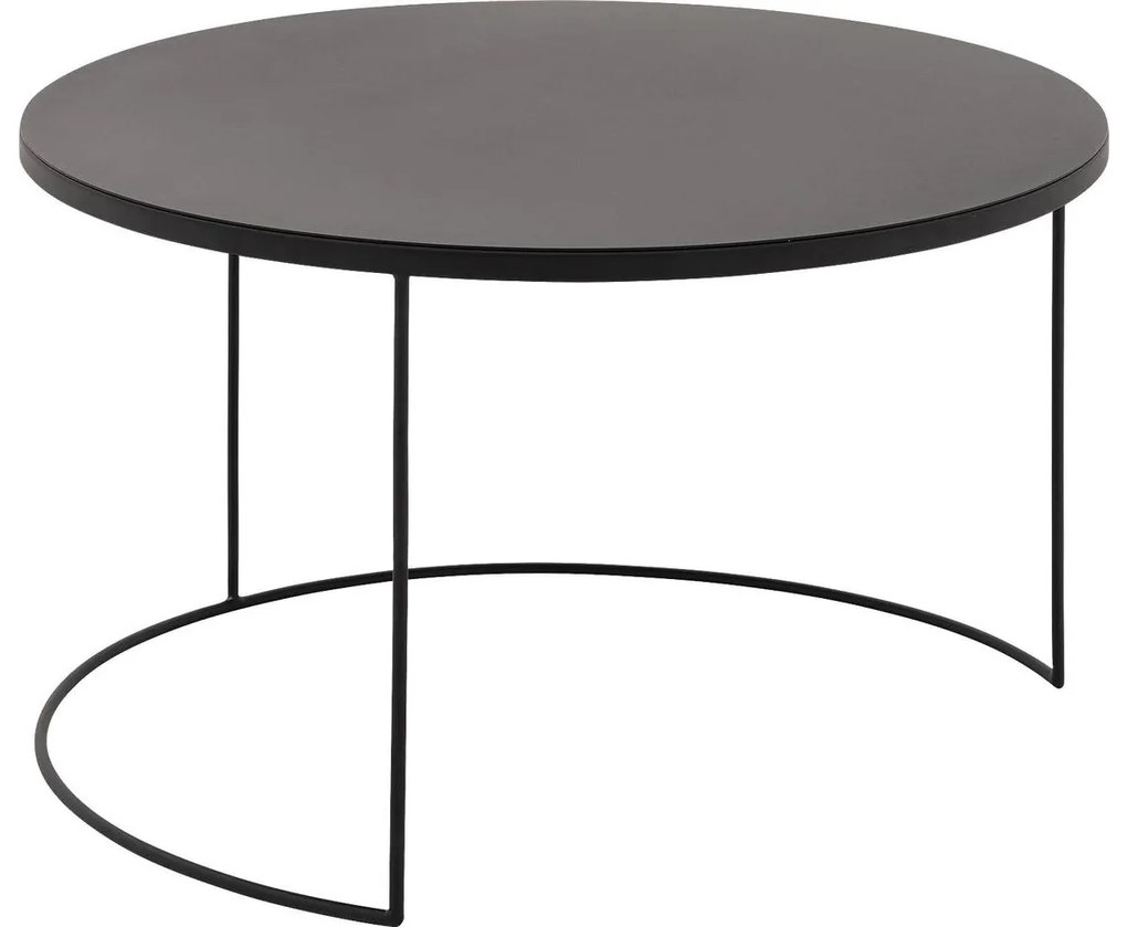 Goossens Salontafel Oda rond, metaal zwart, elegant chic, 60 x 37 x 60 cm