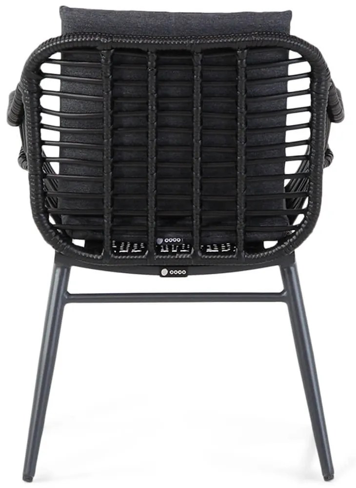 Tuinstoel Aluminium/wicker Zwart Coco Leonardo