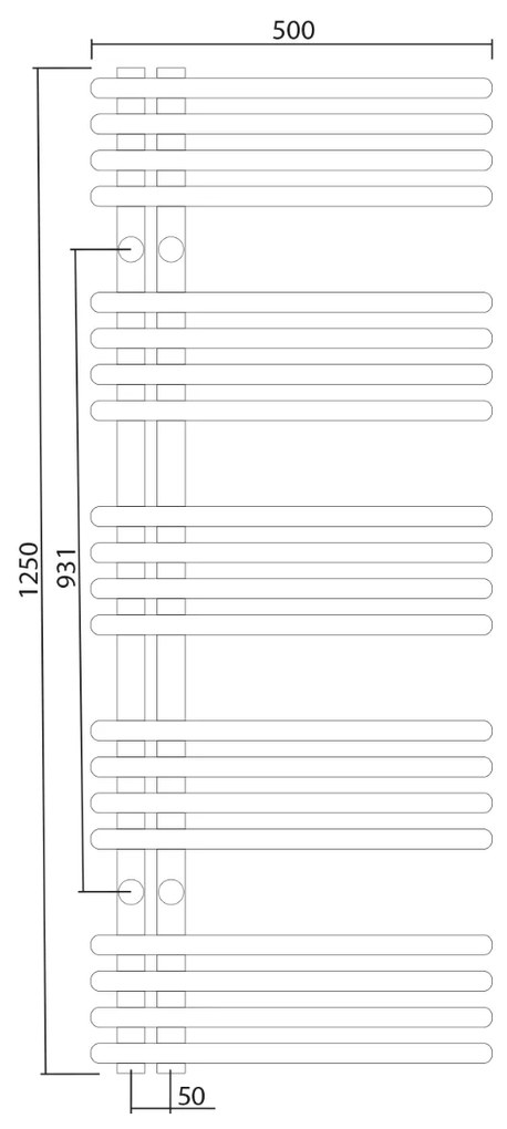 Sapho Nympha handdoekradiator 50x125cm 334W chroom