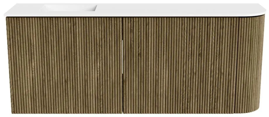 Mondiaz Joya 100cm toiletmeubel ronding rechts dusk met wastafel faye links 1 kraangat talc