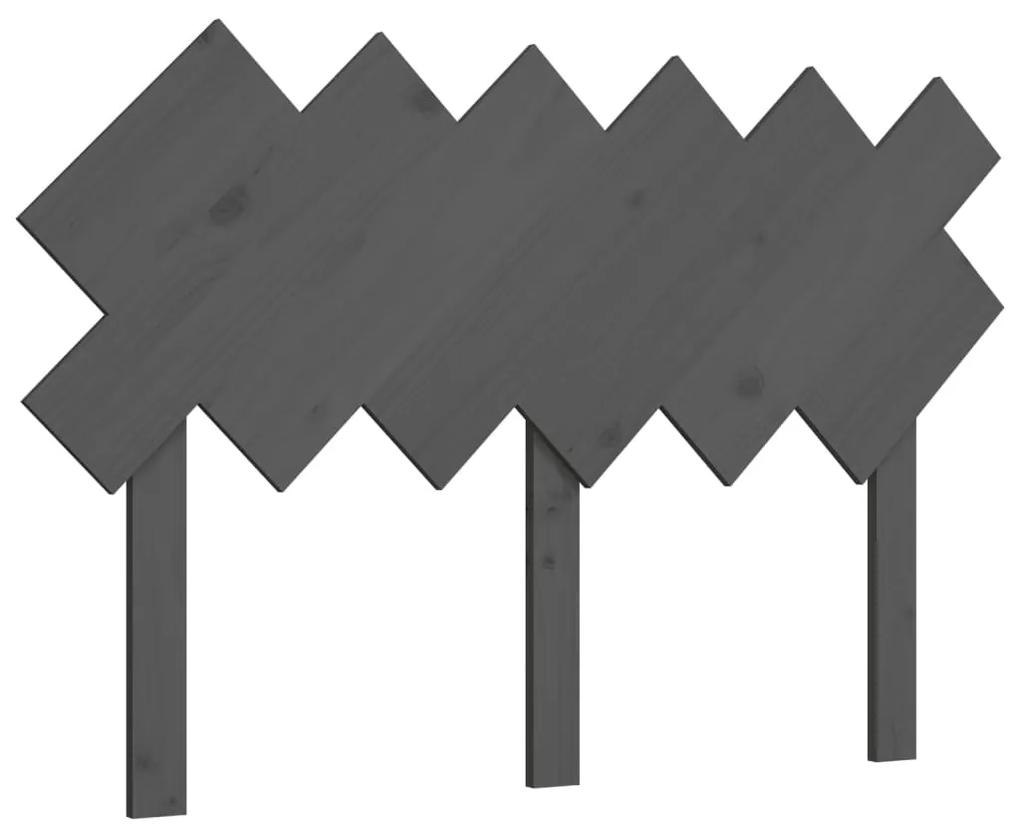 vidaXL Hoofdbord 122,5x3x80,5 cm massief grenenhout grijs