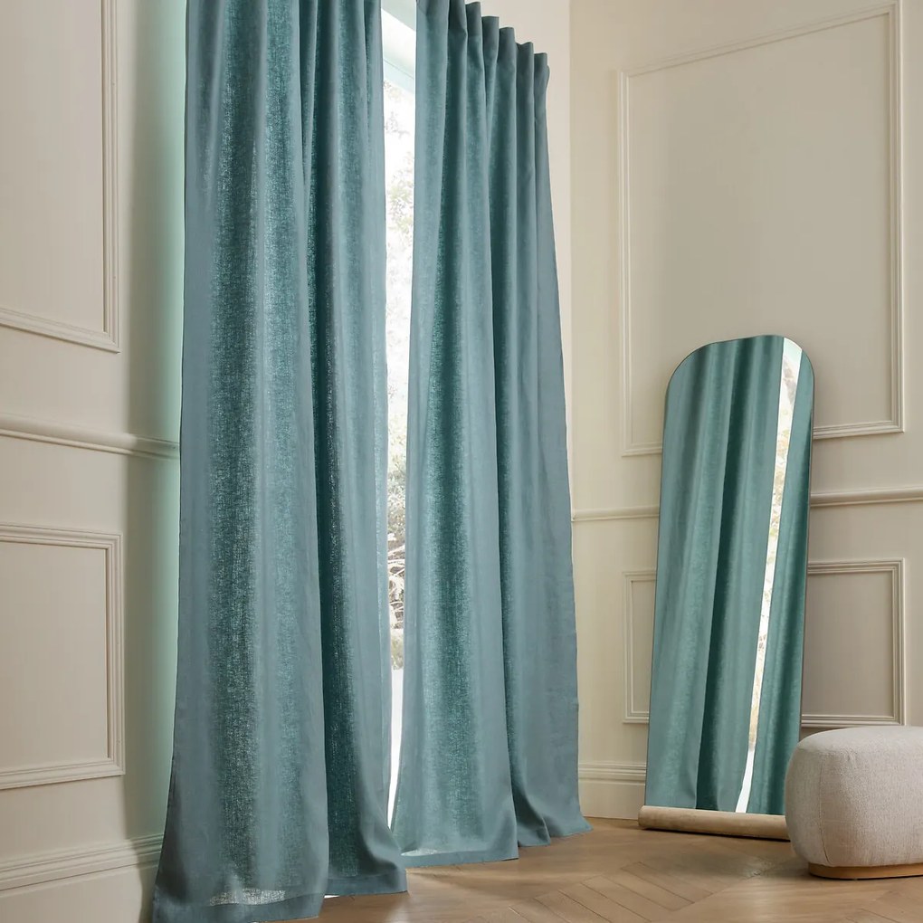 Linnen gordijn met voering, verborgen lipjes, Private