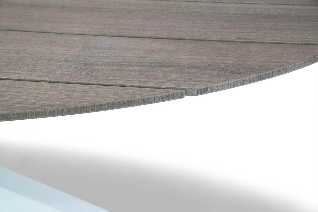 Dining Tuintafel ovaal ellipse 220 x 115 cm Aluminium/polywood Grijs Panama