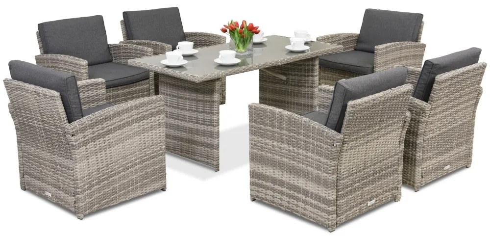 Monaco Premium 6 Garden Point tuinmeubelen lichtgrijs