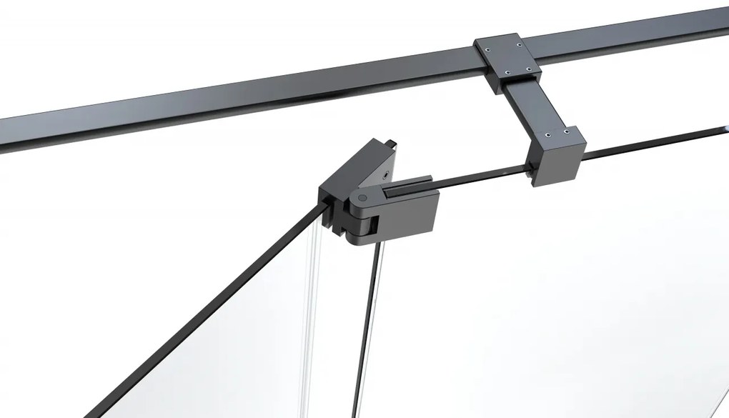Van Rijn ST08 douchedeur met helder glas 125-135cm zwart