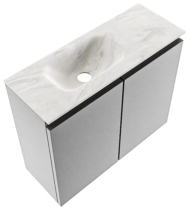 Mondiaz Ture DLux toiletmeubel 60cm plata met wastafel ostra links met kraangat