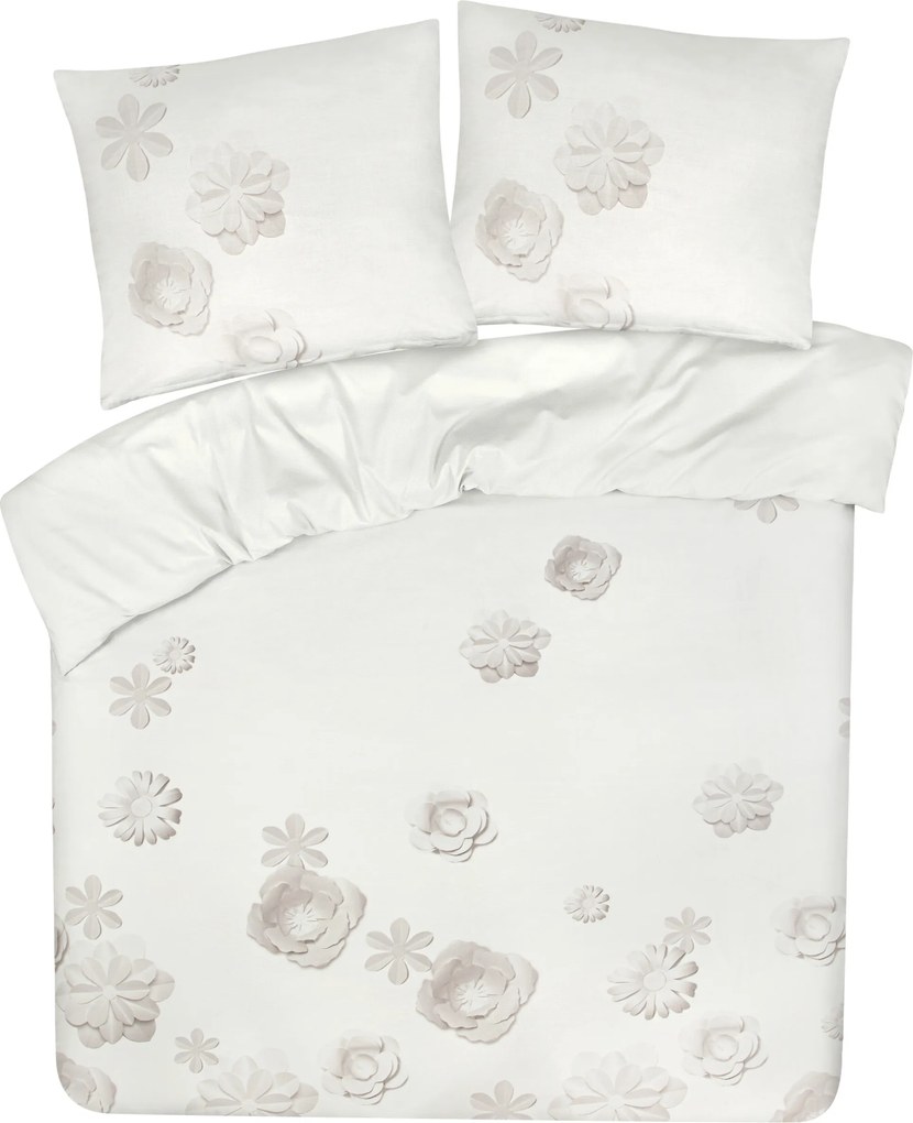 Dekbedovertrek My Design - 100% katoen - 140x200 - bloem naturel
