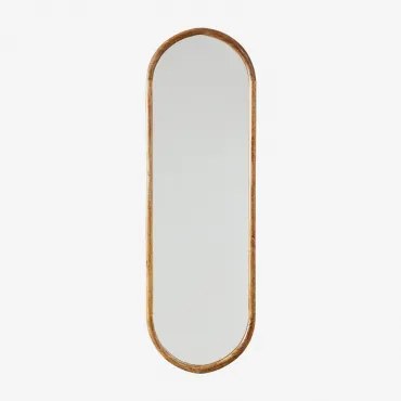 Ovale Wandspiegel In Mangohout Munya 35 X 115 Cm - Sklum