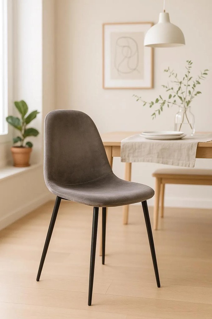 Teok Stoel Zwart Fluweel