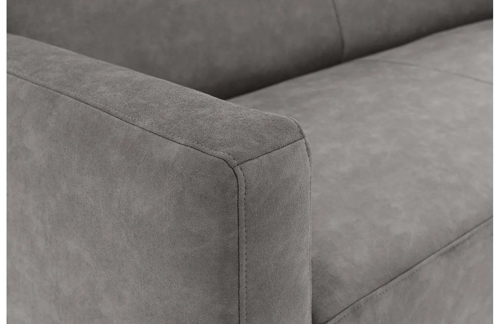 Goossens Key West grijs, micro leer, 3-zits, modern design