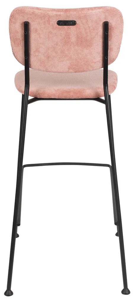 Zuiver Benson Hoge Barkruk Stof Roze