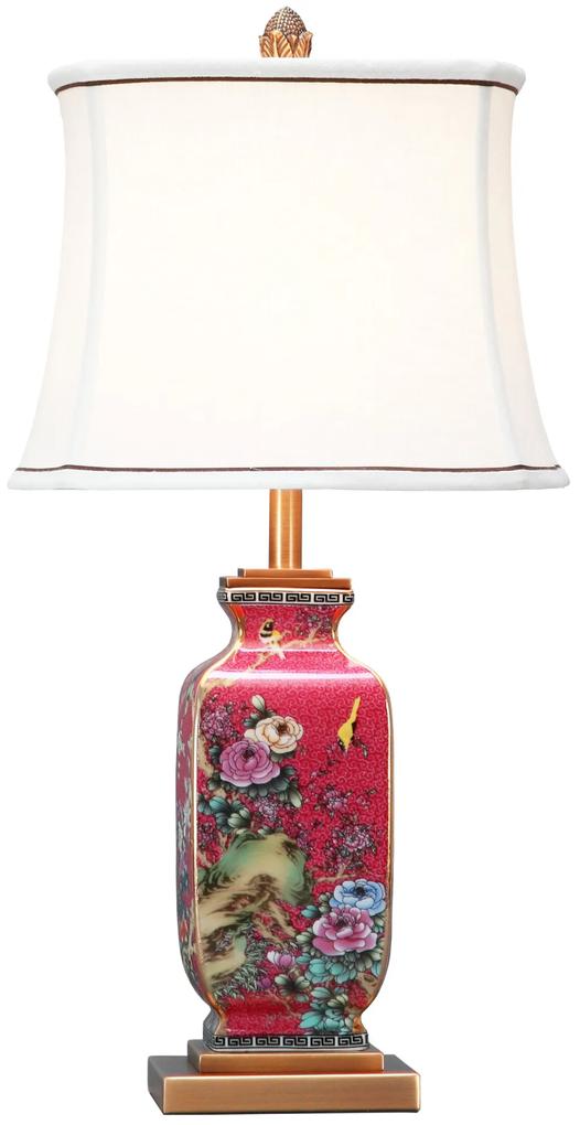 Fine Asianliving Chinese Tafellamp Porselein Handgeschilderde Landschap D30xH61cm