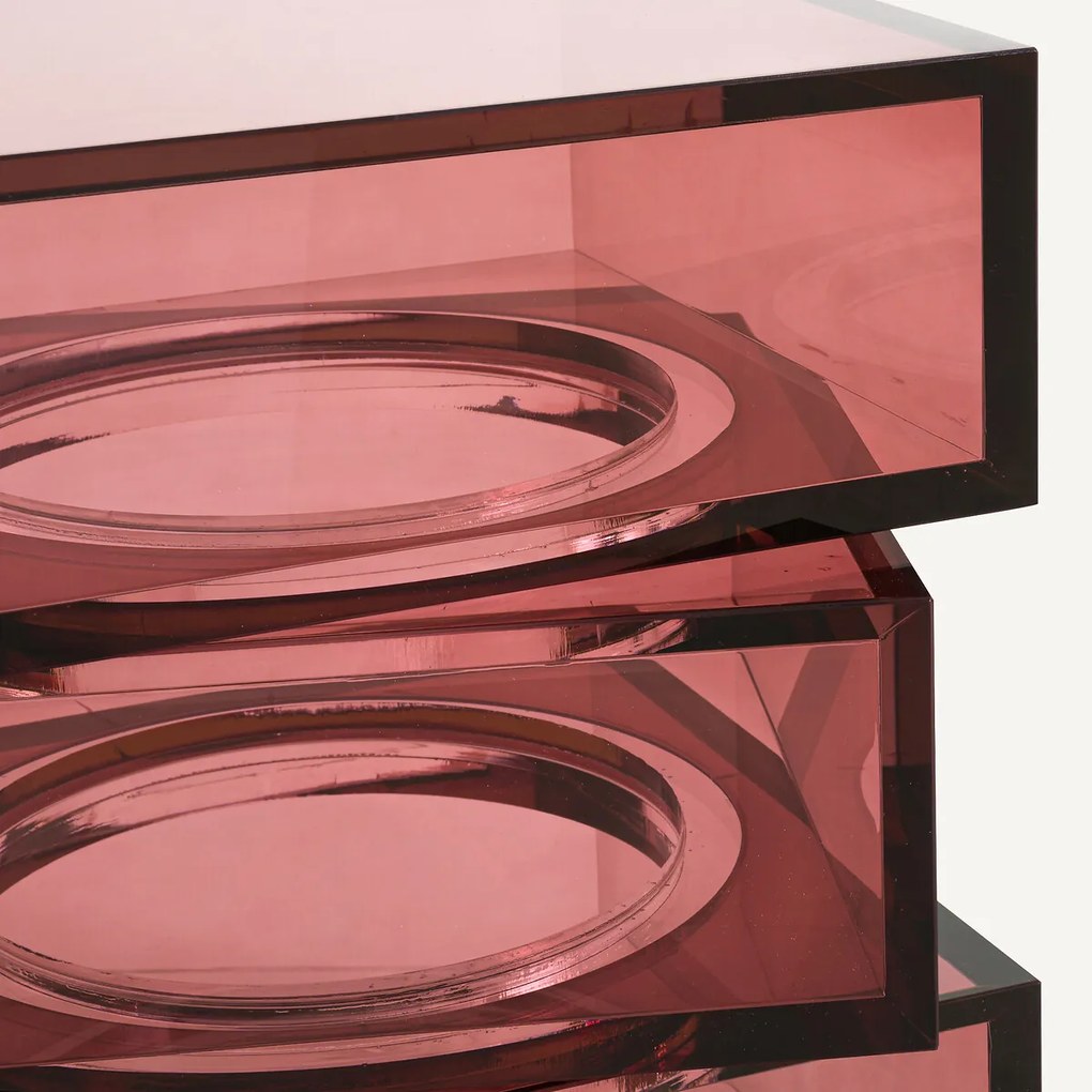 Bijzettafel in acryl kubussen, Akrili.