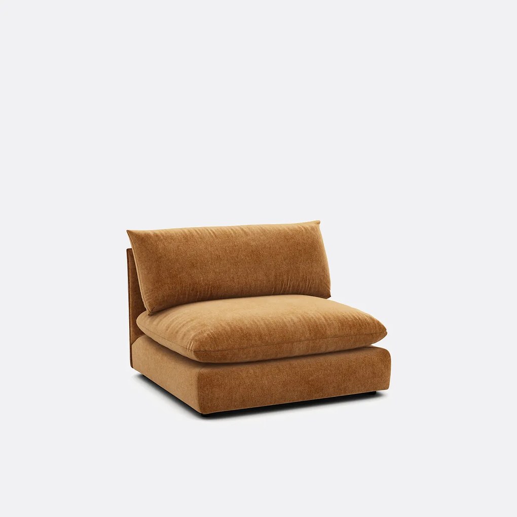 Fauteuil voor modulaire zitbank, in gemêleerd polyester, Malo