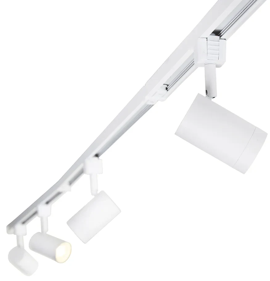 Modern 1-fase railsysteem met 15 spots wit - Iconic Jeana | BIANO