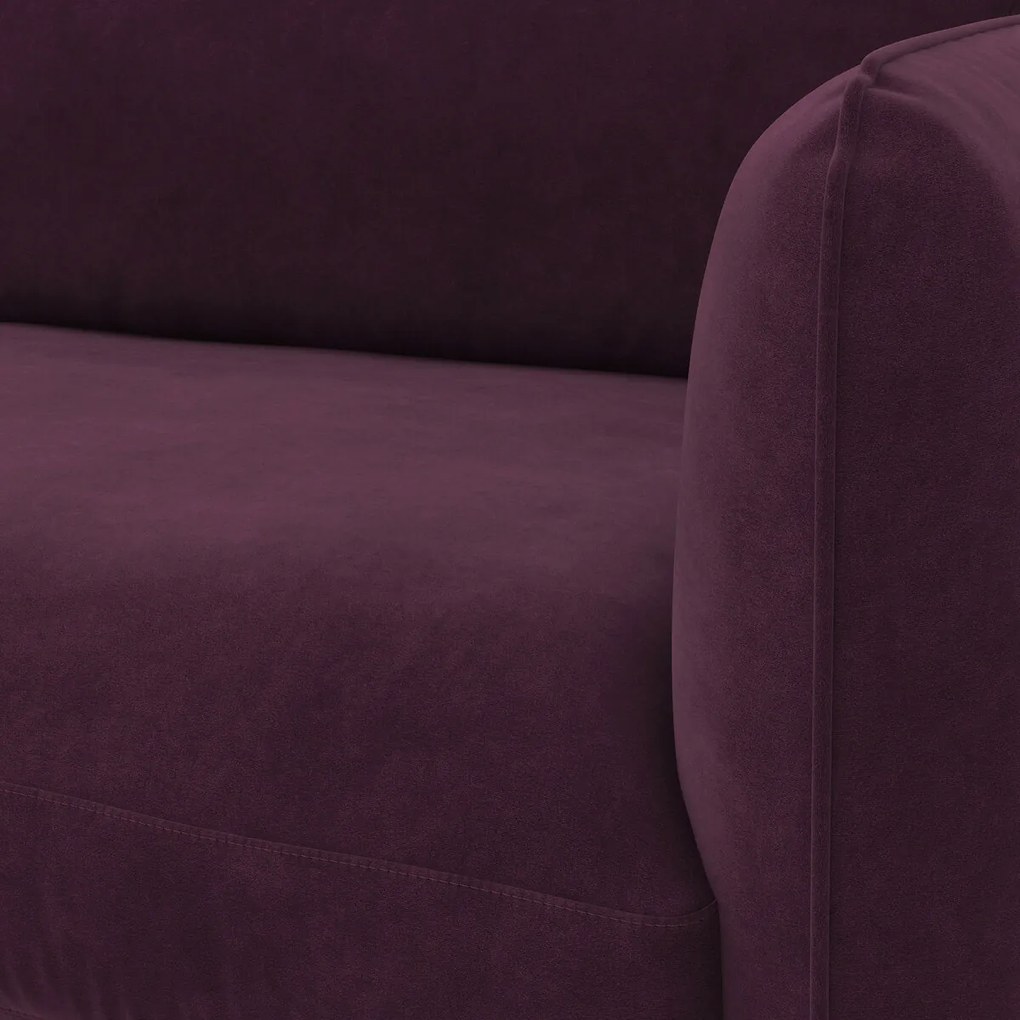 4-zits hoekbank links in fluweel, LOMÉO