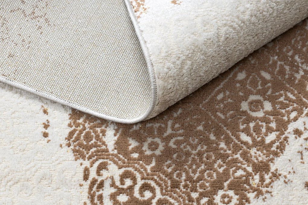 Tapijt MEFE modern 8731 Rosette vintage gewreven - Structureel, twee poolhoogte , beige