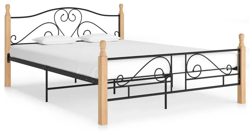 vidaXL Bedframe metaal zwart 160x200 cm