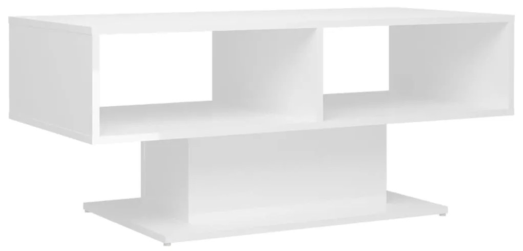 vidaXL Salontafel 103,5x50x44,5 cm spaanplaat hoogglans wit