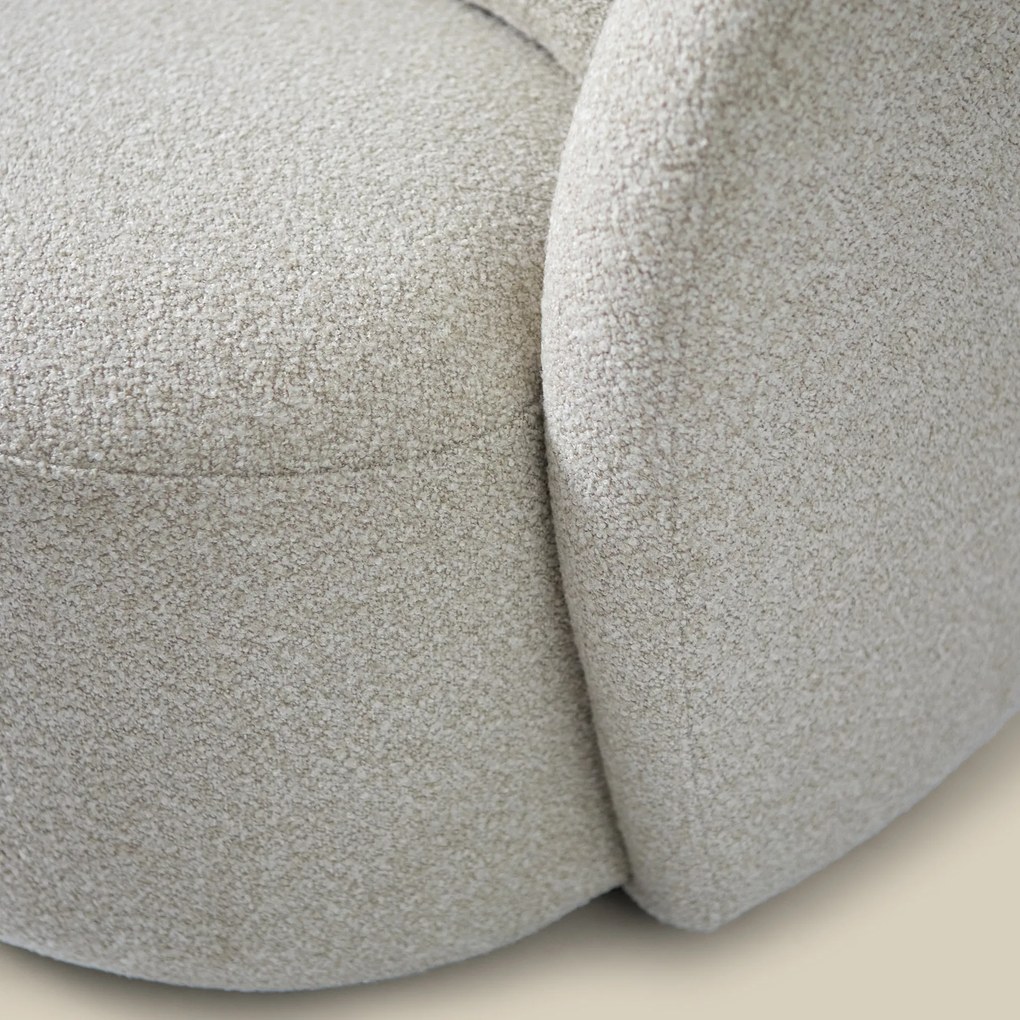Grote Fauteuil Rond Met Kussens Beige