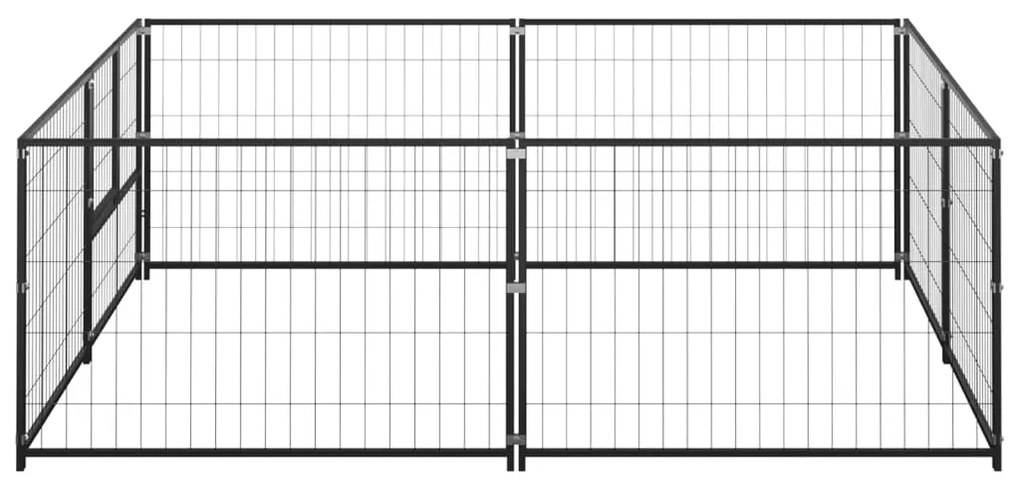 vidaXL Hondenkennel 4 m² staal zwart