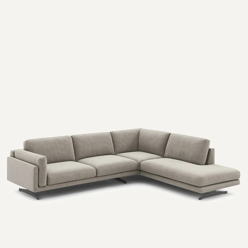 Chenille fluwelen hoekbank met longchair, César