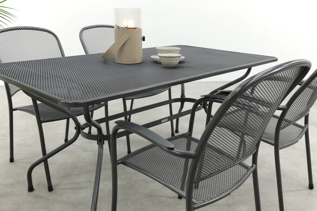 Royal Garden Carlo stapelbare tuinset strekmetaal 160x90 cm.
