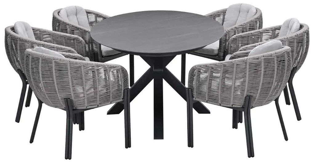 Garden Impressions Padula tuinset 7-delig - Scot tuintafel Napoli grey 230x115 cm